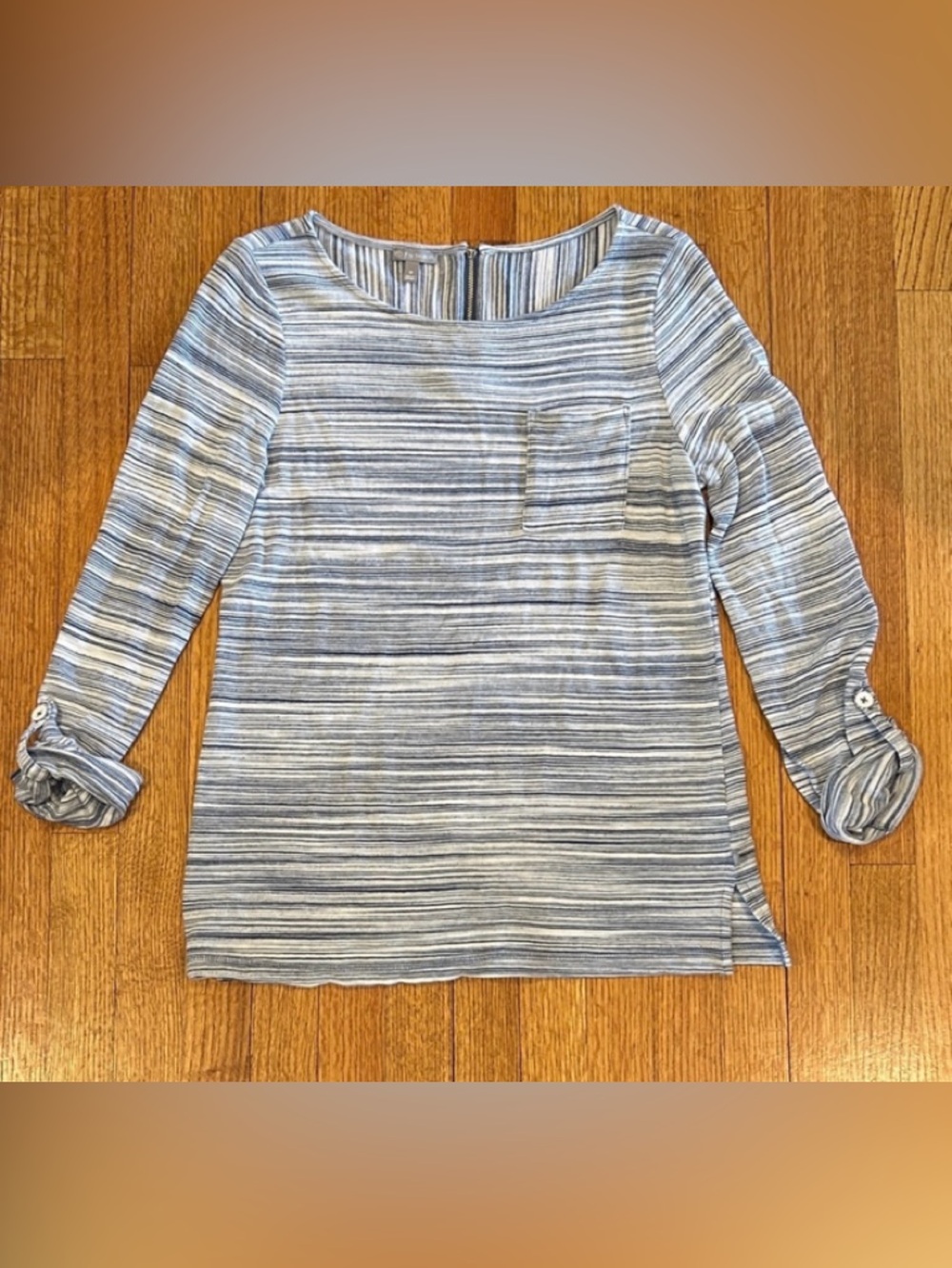 Talbots Striped Blue and White Boatneck Top